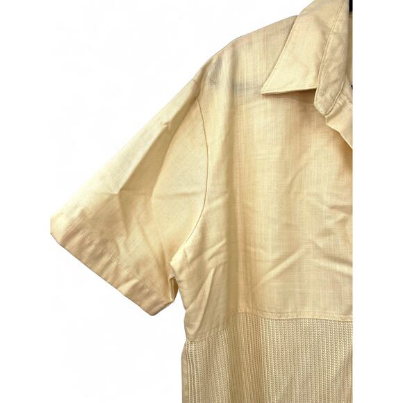 VINTAGE ALAN STUART 90's | L | Mens Casual Polo SHirt Pullover Butter Yellow - Picture 2 of 5